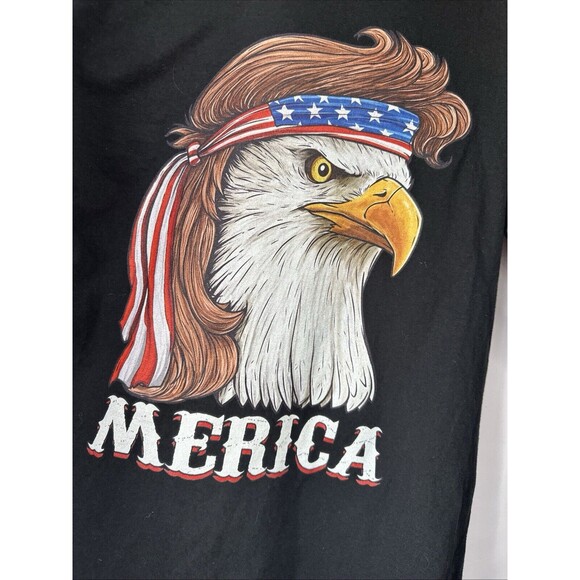 Eagle Mullet 4th Of July USA American Flag Merica T-Shirt Unisex T-shirt - Picture 2 of 5